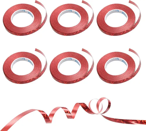 Vista 6 de PATIKIL 6 cintas rizadoras de 3/16 pulgadas con láser metálico brillante de 11 yardas iridiscentes para decoración de fiestas, envoltura de regalos