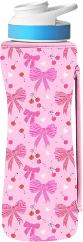 Vista 26 de Funda estampada de 22 onzas compatible con botellas de agua Cirkul para botellas de plástico y acero inoxidable, neopreno de 22 onzas, material que