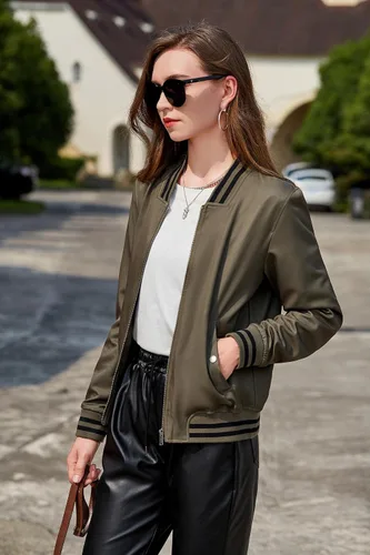 Vista 2 de Spym - Chaqueta bomber para mujer, ligera, con estampado floral, cuello alto, abrigo casual de moda