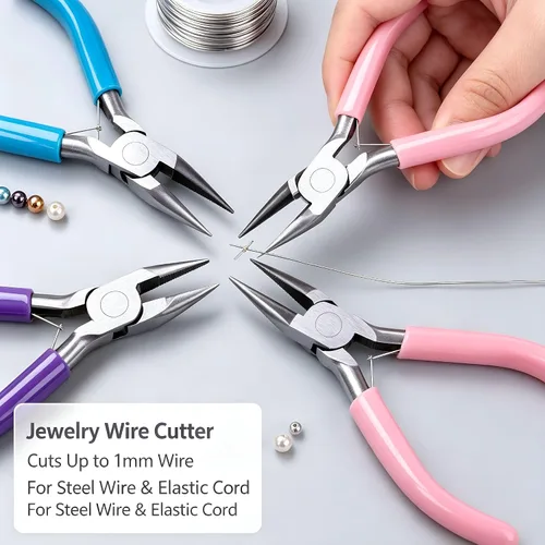 Vista 6 de Pliers 3 Pack Pliers Set Tools for Making and Nose; Round Nose; Cutters Chain; Making Cut for Use