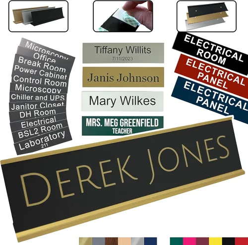 Vista 6 de Placa de nombre personalizada, sin soporte, 2 x 8 pulgadas, personalizable