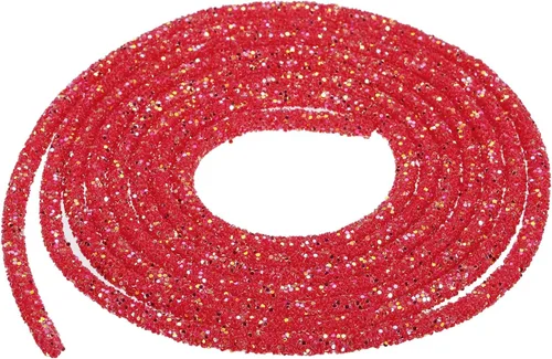 Vista 82 de MECCANIXITY Cuerda de lentejuelas con purpurina de 2.5 yardas, 6mm, 0.24 pulgadas, cuerda de tubo de lentejuelas con diamantes de imitación