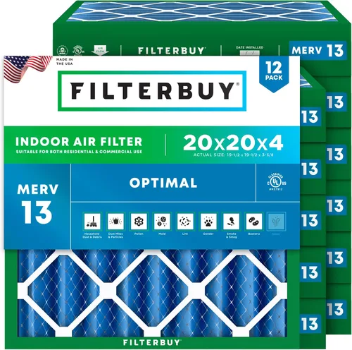 Vista 36 de Filterbuy Filtro de aire de 8 x 14 x 1 pulgadas MERV 13 de defensa óptima (paquete de 12), filtros de aire de repuesto plisados HVAC para calderas