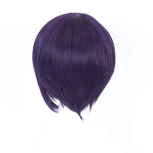 Vista 5 de Anime Cosplay Jiro Kyoka Pelucas para mi héroe Academia púrpura Cosplay peluca traje Pelo sintético Bob Pelucas con flecos peinados