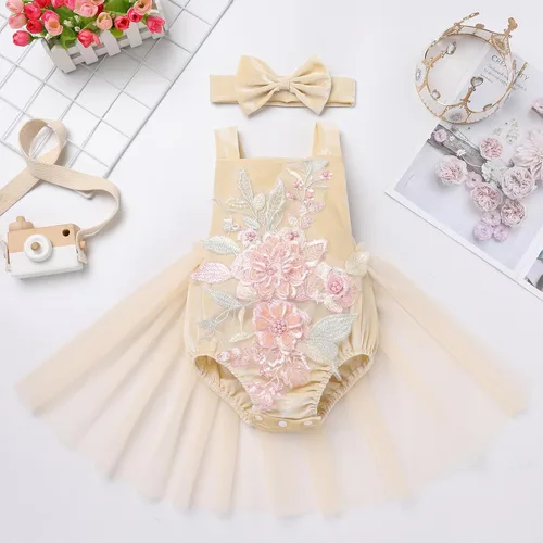 Vista 2 de Traje de terciopelo para bebé recién nacido, para el primer cumpleaños, otoño, invierno, vestido de tul, diadema, pastel de calabaza, sesión de fotos