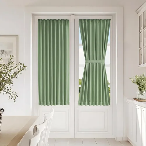 Vista 25 de Vatge Cortinas laterales autoadhesivas para puertas de cristal, sin taladro, extraíble, panel de filtrado de luz, 1 panel, 12 pulgadas de ancho x 60