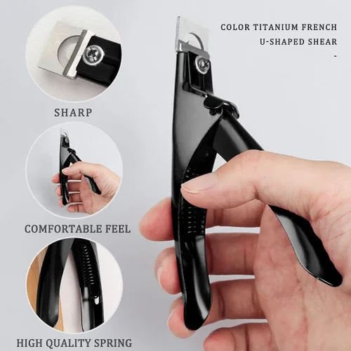 Vista 4 de SUMAJU Cortaúñas postizas acrílicas profesionales para uñas acrílicas, herramienta de manicura de uñas (negro)