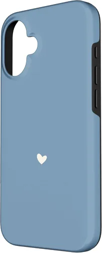 Vista 2 de Misty Blue - Hand Drawn Heart Chic Boho Aesthetic Case for iPhone 16