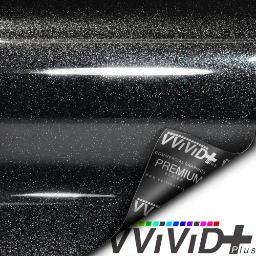 Vista 2 de VViViD+ Película de Vinilo Metálica Ultra Brillante Premium para Envolver Automóviles (1 pie x 5 pies, Negro Metal Pesado Brillante)