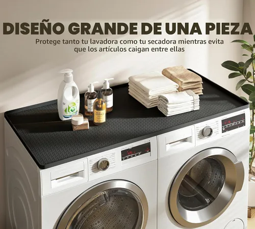 Vista 5 de Encimera para Lavadora y Secadora, 51.2" x 25.6" Cubiertas Grandes para Lavadora y Secadora para la Parte Superior, Tapete Protector Superior