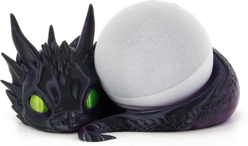 Vista 16 de Costume Wizard Soporte Dragon para Echo Dot 4ª/5ª generación, 3D impreso Dragon Amazon Echo altavoces de escritorio, soporte para Echo Dot 5ª Negro