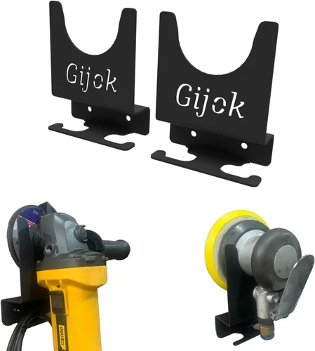 Vista 2 de Soporte para amoladora angular, soporte de pared para amoladora de 5 pulgadas, 1 soporte de pared para llave de impacto, estante de almacenamiento