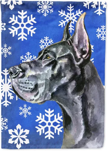 Vista 55 de Caroline's Treasures SC9374GF Bulldog English Snow flakes Holiday Garden Flag Buzón Bandera decorativa para patio exterior, patio, obras de arte