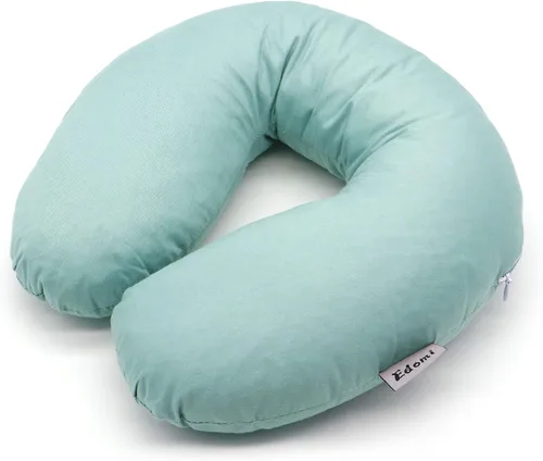 Vista 16 de Almohada de cuello de trigo sarraceno con funda de almohada de doble capa, almohadas ajustables firmes en forma de U, transpirables para un sueño