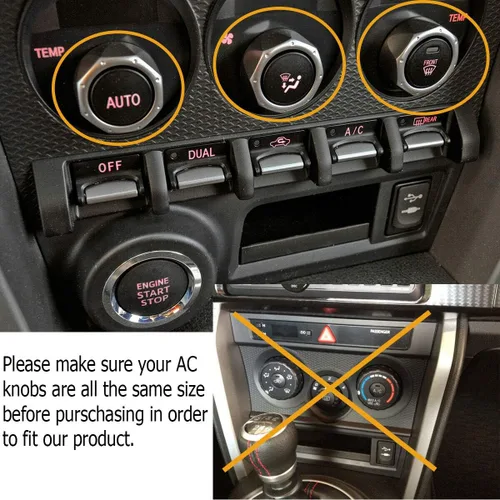 Vista 4 de x xotic tech Interruptor de botón de control de CA para interruptor de volumen, compatible con Subaru BRZ o Scion FR-S o Toyota 86 GT86 FT86 2013