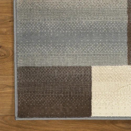 Vista 4 de Superior alfombra de área de la colección diseñador Clifton, 8 mm de altura de apilado, con respaldo de yute, diseño geométrico contemporáneo, Beige