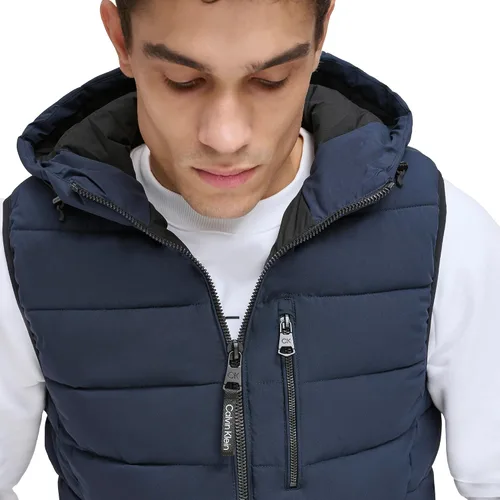 Vista 5 de Calvin Klein Men's Lightweight Packable Hooded Puffer Vest