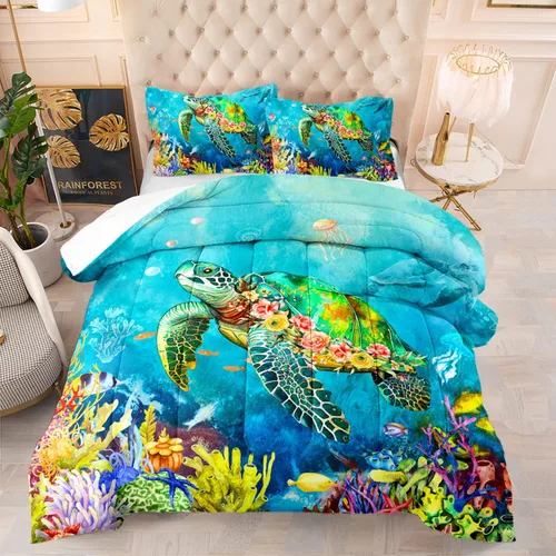 Vista 13 de Juego de edredón de mariposa tamaño individual para niñas, niños y adultos, juego de ropa de cama con patrón de flores de lavanda, juego de cama