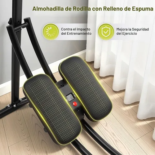 Vista 8 de Abdominal Crunch Coaster, Height Adjustable Ab Trainer Abdominal Whole with LCD Monitor & Six Silent Rollers, Body Workout Machine for Home