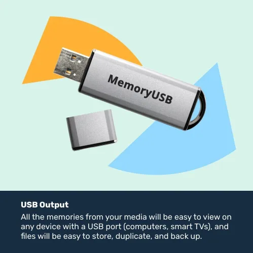 Vista 3 de Kit de envío de digitalización: servicio para transferir 2 artículos de medios analógicos a salida digital y USB VHS de video a digital Película