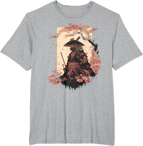 Vista 76 de Camiseta estética vintage samurái de arte japonés samurái retro cereza, Negro