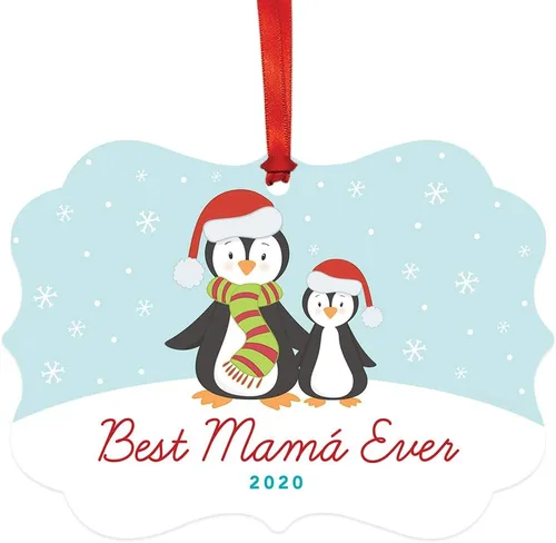 Vista 26 de Andaz Press Adorno de recuerdo de Navidad con marco de fantasía de familia española, Nuestra Primera Navidad Como UNA Familia De Tres 2024, Familia