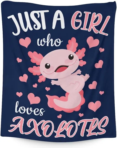 Vista 11 de Axolotl - Manta de regalo – 30 x 40 pulgadas, bonita manta de ajolote para mujeres y niñas, franela azul, suave, cálida y acogedora para sofá