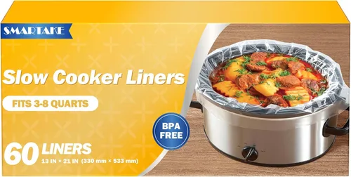 Vista 10 de SMARTAKE Forros para olla de cocción lenta, bolsas de cocina desechables de tamaño grande de 13" x 21", se ajustan de 3QT a 8QT para olla de cocción
