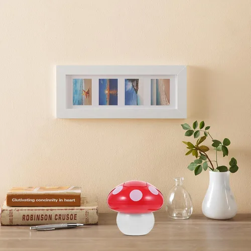 Vista 8 de Garneck Mini cubo de basura de hongos con tapa, bonito bote de basura de escritorio para la cocina del hogar, la oficina y la oficina, elegante cubo