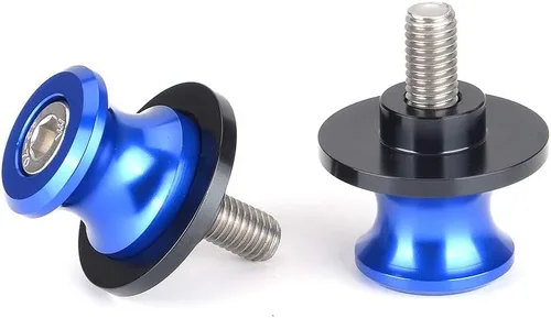 Vista 3 de Goldfire 2 unids 8MM M8 X1.5 Motocicleta Swing Arm Sliders Carretes CNC Swing Arm Stand Tornillo para Kawasaki Z650 Z800 Z900 Z1000 Accesorios (azul)