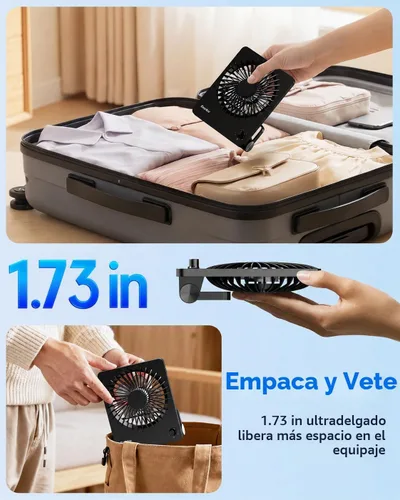 Vista 3 de EasyAcc Ventilador de viaje de 6000 mAh, ventilador de escritorio USB