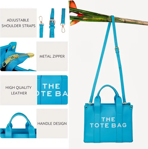Vista 5 de Bolso de mano para mujer, bolso de mano de cuero a la moda, pequeño bolso cruzado personalizado con asa superior para el trabajo y viajes