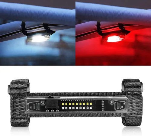 Vista 12 de Luz de cúpula UTV alimentada por baterías, montaje en barra enrollable, luz interior LED, luces de persecución, luces de mapa para UTV SXS Polaris