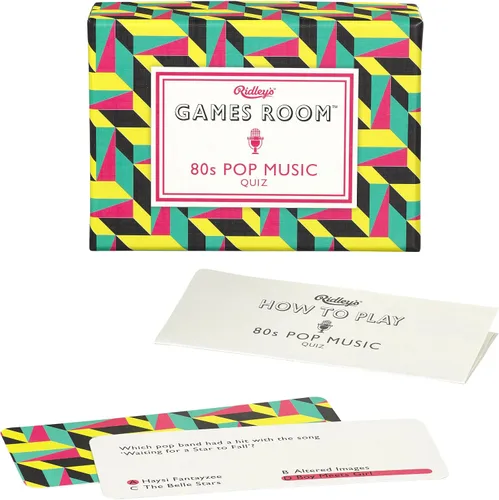 Vista 3 de Ridley's Juego de cartas de trivia de música pop de los años 2000, juego de preguntas para adultos y niños, más de 2 jugadores, incluye 40 cartas