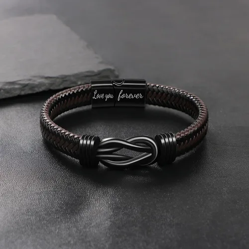 Vista 5 de JoycuFF Regalos para hombres, regalos para el día del padre, pulseras de cuero, regalo de cumpleaños para papá, novio, marido, nieto, hermano, hijo