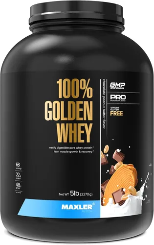 Vista 9 de Maxler Proteína de suero de leche 100% dorada, 0.94 onzas de proteína por porción, proteína de suero en polvo para antes del entrenamiento