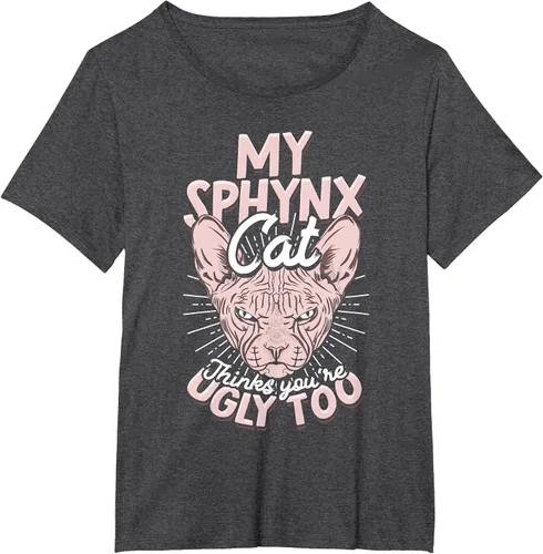Vista 9 de My Sphynx Cat Thinks You're Ugly Too Pet Hairless Cat Sphynx T-Shirt Asphalt Grey