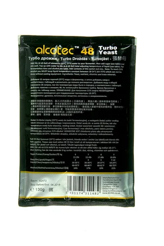 Vista 3 de Alcotec Levadura turbo Classic 48 Levadura de cerveza en polvo Levadura de vino para la elaboración de vino Levadura seca Levadura