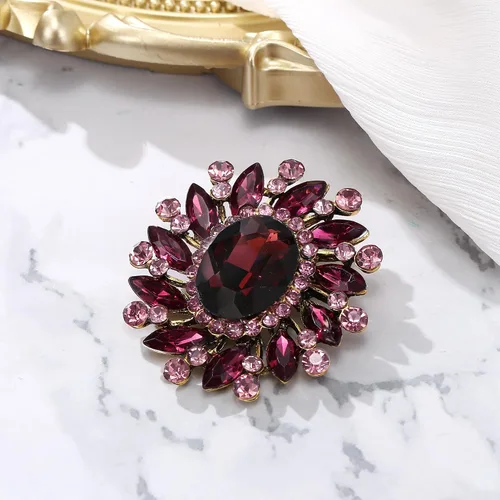 Vista 2 de BriLove Broches de marquesa ovalados con diamantes de imitación de cristal austriaco para mujer