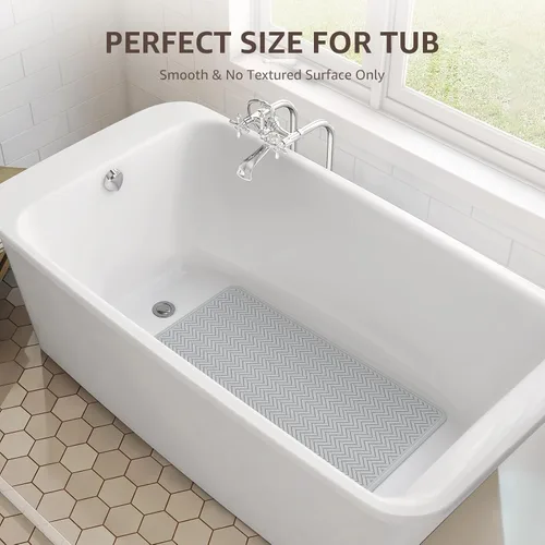 Vista 6 de OTHWAY Tapete antideslizante para bañera de 27 x 17 pulgadas, lavable a máquina, tapete antideslizante para ducha con 246 ventosas fuertes