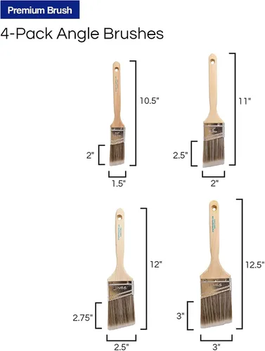 Vista 2 de Pro-Grade - Juego de pinceles para pintar en la pared o en el hogar, ideales para pintores profesionales y propietarios de casa, pinceles de pintura