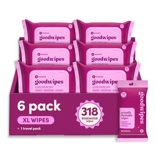 Vista 11 de Goodwipes Toallitas desechables para el trasero - Vitamina E y aloe - Seguras para alcantarillado y fosa séptica - Toallitas húmedas extra grandes