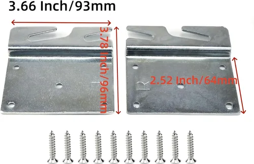 Vista 2 de Mcredy 2 piezas de ganchos de madera resistentes para riel de cama de repuesto con tornillos Ganchos universales para marco de cama, para soportes