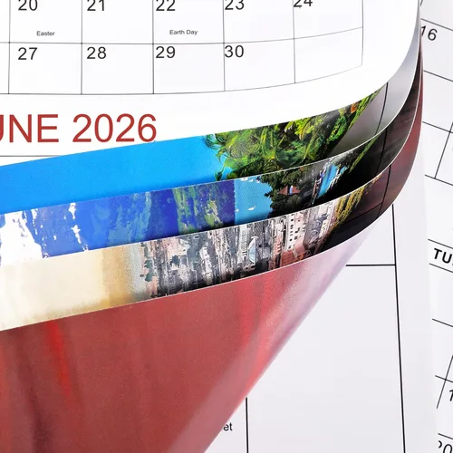 Vista 4 de Calendario de pared 2026, 12 meses de enero de 2026 a diciembre de 2026, cuadrado mensual, 12 x 24 pulgadas (abierto), con papel grueso