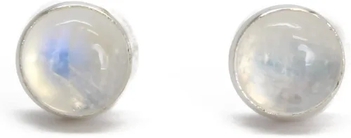 Vista 64 de Aretes de tuerca con piedras preciosas para mujeres y niñas, bisel redondo de 0.157 in de plata esterlina 925