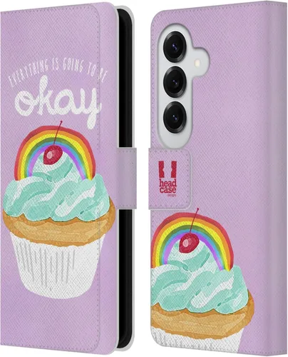Vista 205 de Head Case Designs Assortment Cupcakes Happiness Leather Wallet Case Compatible with Samsung Galaxy A07 4G Surtido