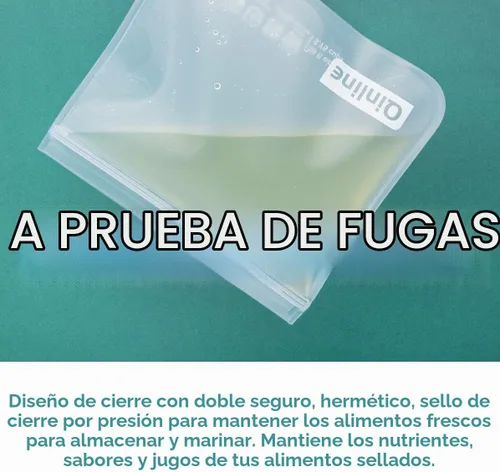 Vista 4 de Qinline Bolsas reutilizables para guardar alimentos - paquete de 24 bolsas aptas para lavavajillas, bolsas reutilizables libres de BPA