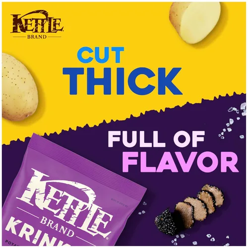 Vista 4 de Kettle Brand Papas fritas, corte Krinkle, aceite de trufa y sal marina, 5 onzas