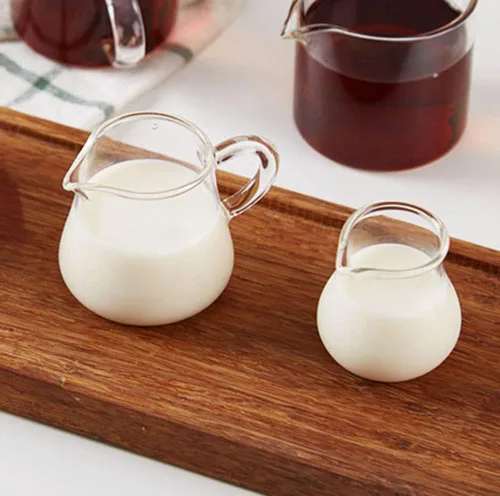 Vista 3 de Jarra de vidrio para crema de vidrio, salsa de leche, jarra de crema con asa, 2.4 fl oz