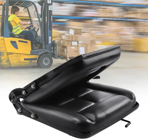 Vista 3 de Asiento universal ajustable para carretilla elevadora, reemplazo de asiento de suspensión completa con cinturón de seguridad para asiento mecánico